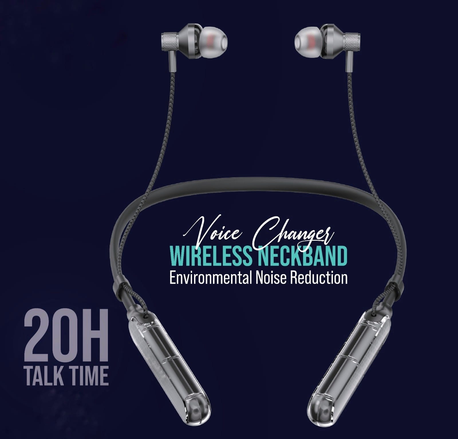 Picture of KZI LS-102 Voice Changer ENC Neckband Bluetooth Headset BT5.3 - Enhanced Noise Cancellation(ENC) - Stereo Music