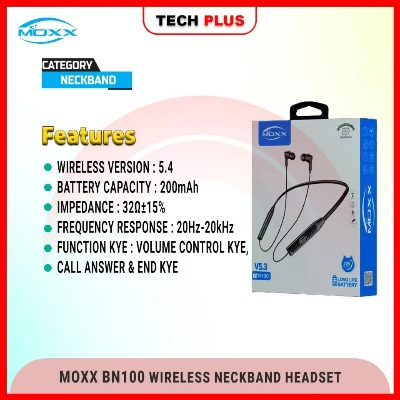 Picture of Moxx BN100 Neckband Bluetooth Headset BT5.3 Sports Headset IPX5 with Mic