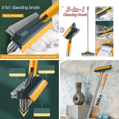 Picture of 3 in 1 Brush, Magic Broom Brush Floor Brush Scrubber with Long Handle - Multicolor