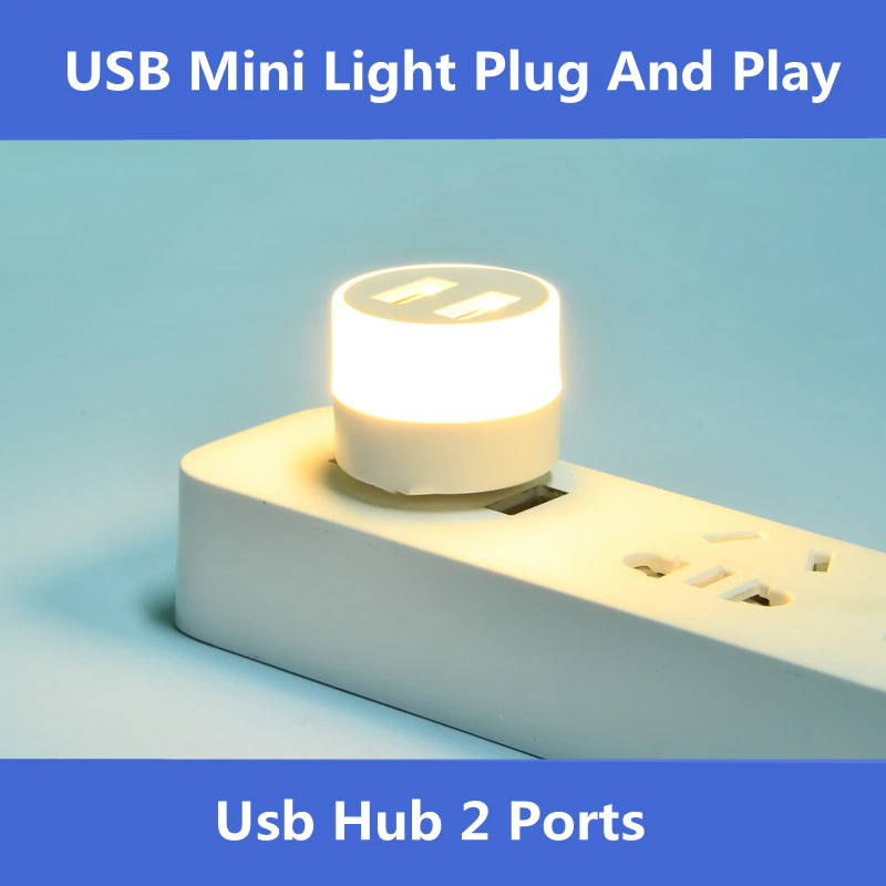 Picture of USB Mini Light_Plug And Play_Usb Gadgets Hub 2Ports,LED Eye Protection,Reading Desk Lighting For Computer