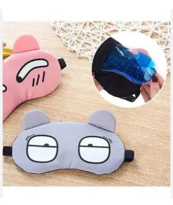 Picture of Sleeping Eye Mask Soft Padded Sleep Travel Shade Cover with Cooling Gel Pad Travel Rest Eye Shade Cover Blindfold