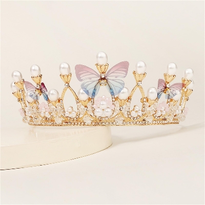Picture of Wedding Bride Crown Headwear Rhinestone Tiaras Cute Head Pin Gift