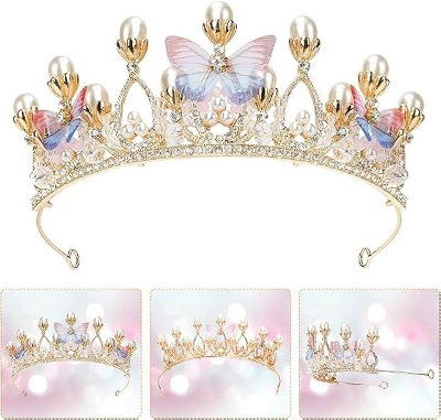 Picture of Wedding Bride Crown Headwear Rhinestone Tiaras Cute Head Pin Gift
