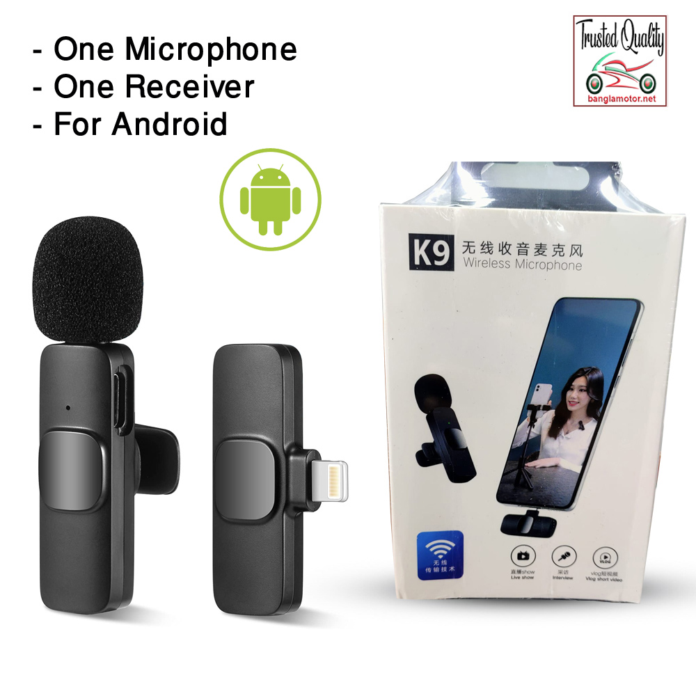 Picture of K9 Wireless Dual Microphone Professional Lapel Lavalier Microphone Remove Noise For Type C+Apple
