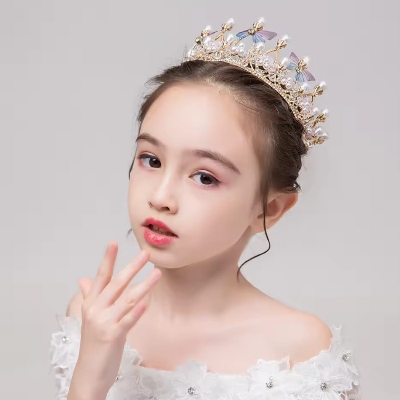 Picture of Women Elegant Wedding Bride Crown Headwear Rhinestone Tiaras Cute Head Pin Gift