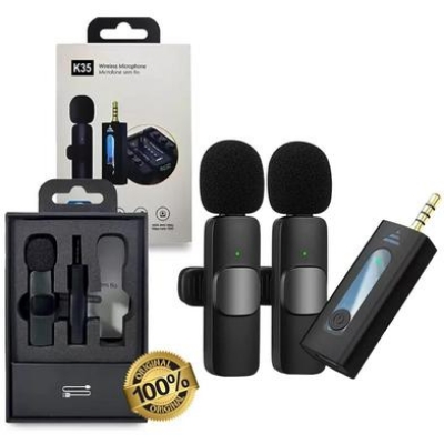 Picture of K35 Dual Wireless Microphone 3.5mm Supported for Camera, Sound card, Smartphone