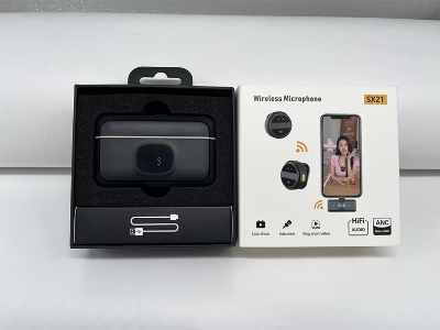 Picture of SX21 Wireless Microphone Copy of Hollyland Lark M2. Interview, Live Broadcast, Audio Video Recording Clip on Collar Microphone. Noise Reduction Lavalier Lapel Mini Microphone
