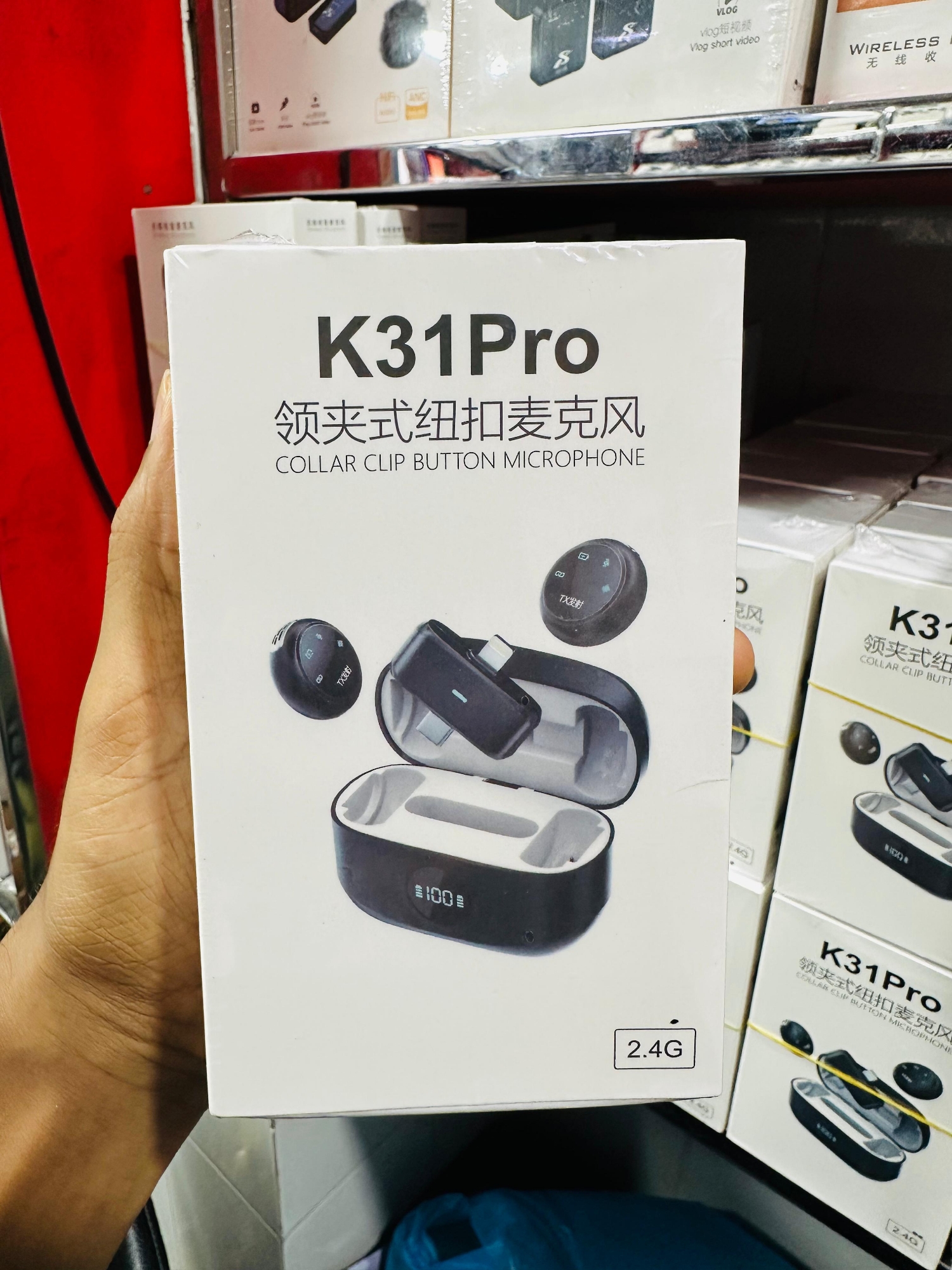 Picture of K31Pro 2.4G Wireless Lavalier Dual Microphone 5.3 Bluetooth ENCNoise Cancelling Digital Display for Video Shooting Recording