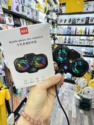 Picture of K11 Mobile Phone Cooler Cool Lighting Cell Phone Live Streaming Radiator Adjustable 3 Levels For Playing Games Watching Videos