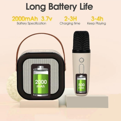 Picture of K12 Speaker Bluetooth Audio with Microphone Small Home KTV Karaoke Microphone Professional Children Singing Bluetooth Speaker Column for Children Family - Rokomari Ponner Hat Single Speaker