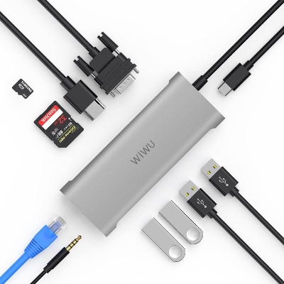 Picture of WiWU Alpha 11 In 1 Type C Multi Adapter Hub For MacBook_Notebook Laptops Grey