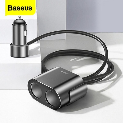 Picture of Baseus Dual USB Car Charger For  3.1A Fast Charging Car Phone Charger Adapter Black