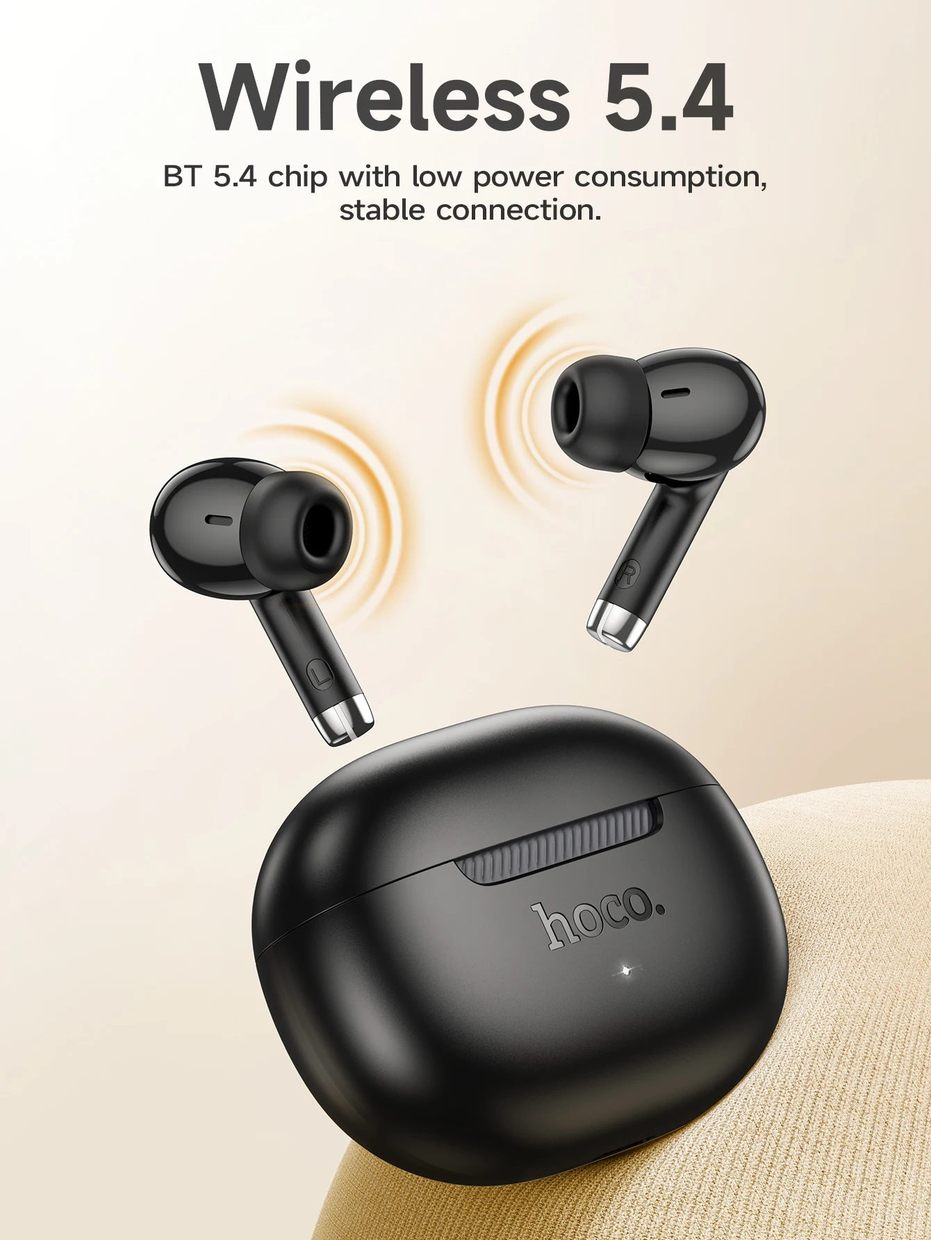 Picture of Hoco EQ24 Estrella TWS Earbuds | Bluetooth 5.4 | JL AC6983D2 Chip | 7 H Playback | 320 MAH LED Display Case | 13 mm Drivers | IPX4 Water‑Resistant | Auto‑Pair | Touch Controls