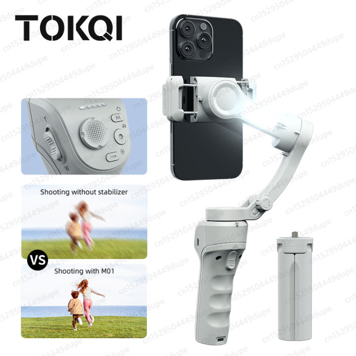 Picture of TOKQI M01 Handheld 3-Axis Gimbal Phone Holder Anti Shake Video Record Stabilizer for Xiaomi iPhone Cellphone Smartphone