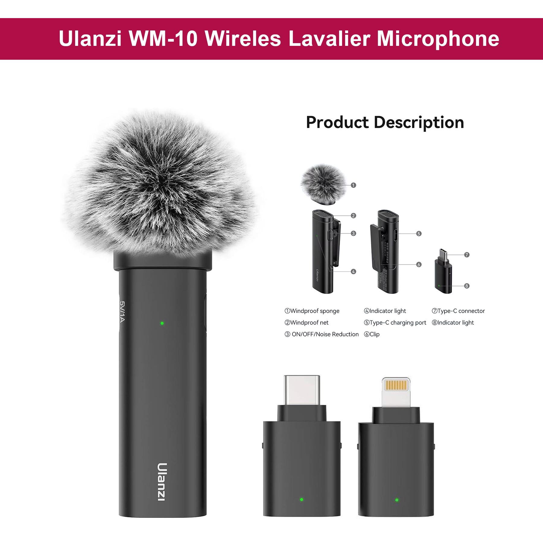 Picture of Ulanzi WM-10 Wireless Clip-On Microphone for Type-C Mobile