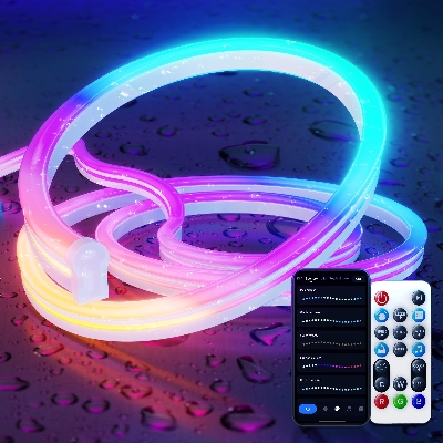 Picture of USB LED Neon Rope Lights, RGB Led Strip Lights with Remote, Color Changing Flexible Led Light Strip, Gaming 5V Neon Lights