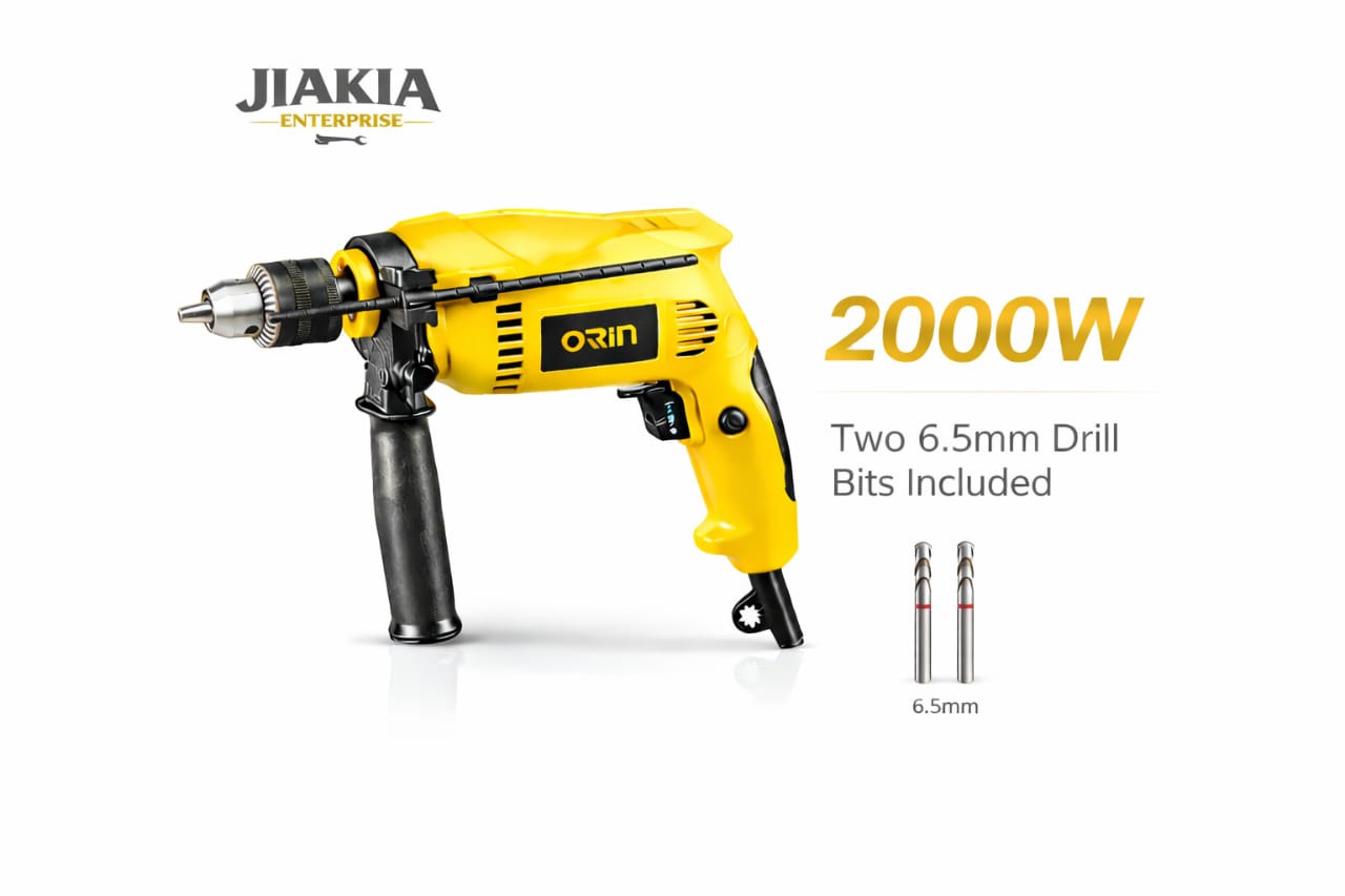 Picture of Orin 2000W Electric Impact Drill Machine with 13mm Metal Chuck & 6.5mm Drill Bits – Heavy Duty DIY Tool
Alternative - Yellow