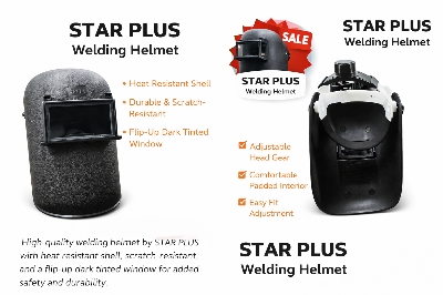 Picture of Premium Welding Face Shield Helmet – Flip-Up Dark Glass Safety Mask for Arc Welding & Grinding