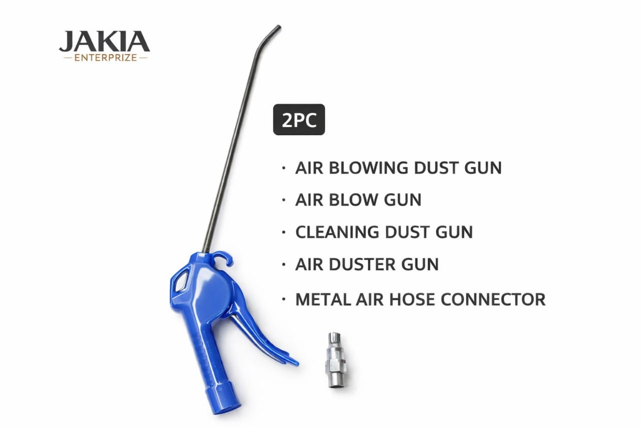 Picture of DANMI Air Blowing Dust Gun 2PC Set – Air Duster Cleaning Gun with Metal Hose Connector - Blue