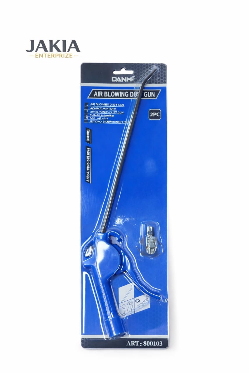 Picture of DANMI Air Blowing Dust Gun 2PC Set – Air Duster Cleaning Gun with Metal Hose Connector - Blue