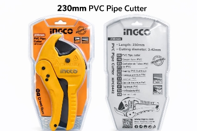 Picture of INGCO 230mm PVC Pipe Cutter HPC0447 | 3–42mm Cutting Capacity | Heavy Duty Pipe Cutting Tool - Yellow
