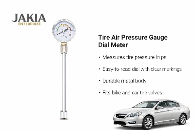 Picture of Tire Air Pressure Gauge Dial Meter – Car & Bike PSI Pressure Checker (Metal Body)