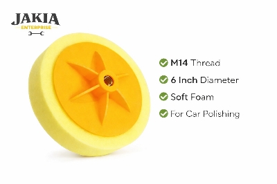 Picture of 6 Inch Car Polishing Sponge Pad – M14 Thread Waxing & Buffing Disc for Car Polisher - Yellow