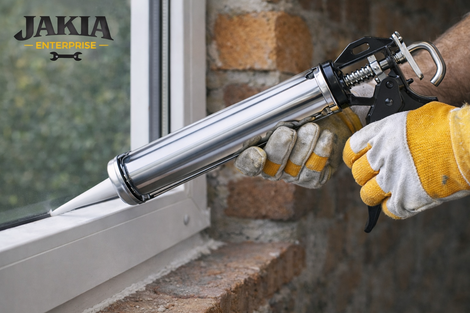 Picture of Stainless Steel Silicone Gun – 13.4 Inch Heavy Duty Hand Caulking Gun - Silver