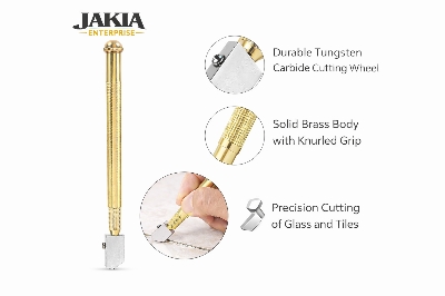 Picture of Professional Glass Cutter – Heavy Duty Metal Body Glass Cutting Tool - Gold