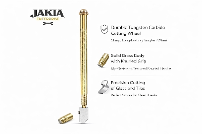 Picture of Professional Glass Cutter – Heavy Duty Metal Body Glass Cutting Tool - Gold