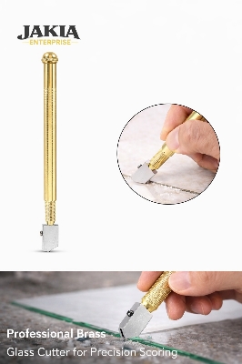 Picture of Professional Glass Cutter – Heavy Duty Metal Body Glass Cutting Tool - Gold