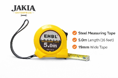 Picture of EHBL 5M Steel Measuring Tape (16ft) – 19mm Wide Blade with Lock System - Yellow