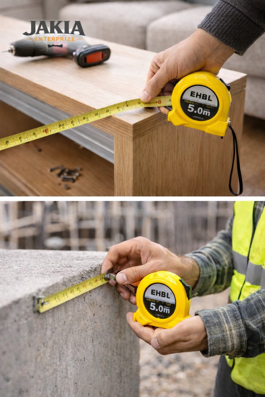 Picture of EHBL 5M Steel Measuring Tape (16ft) – 19mm Wide Blade with Lock System - Yellow