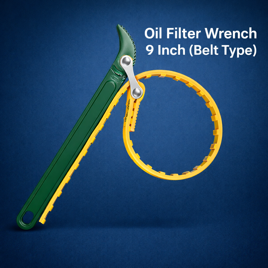 Picture of 9 Inch Belt Type Oil Filter Wrench – Car & Bike Oil Filter Removal Tool - Yellow