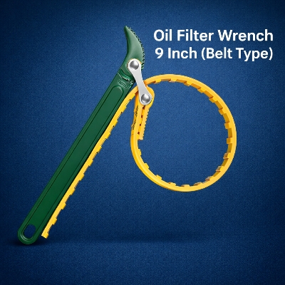 Picture of 9 Inch Belt Type Oil Filter Wrench – Car & Bike Oil Filter Removal Tool - Yellow