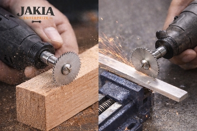 Picture of 6 Pcs HSS Circular Saw Blade Rotary Tool Kit – High Speed Steel Cutting Discs for Wood, Plastic & Aluminum - Navy Blue