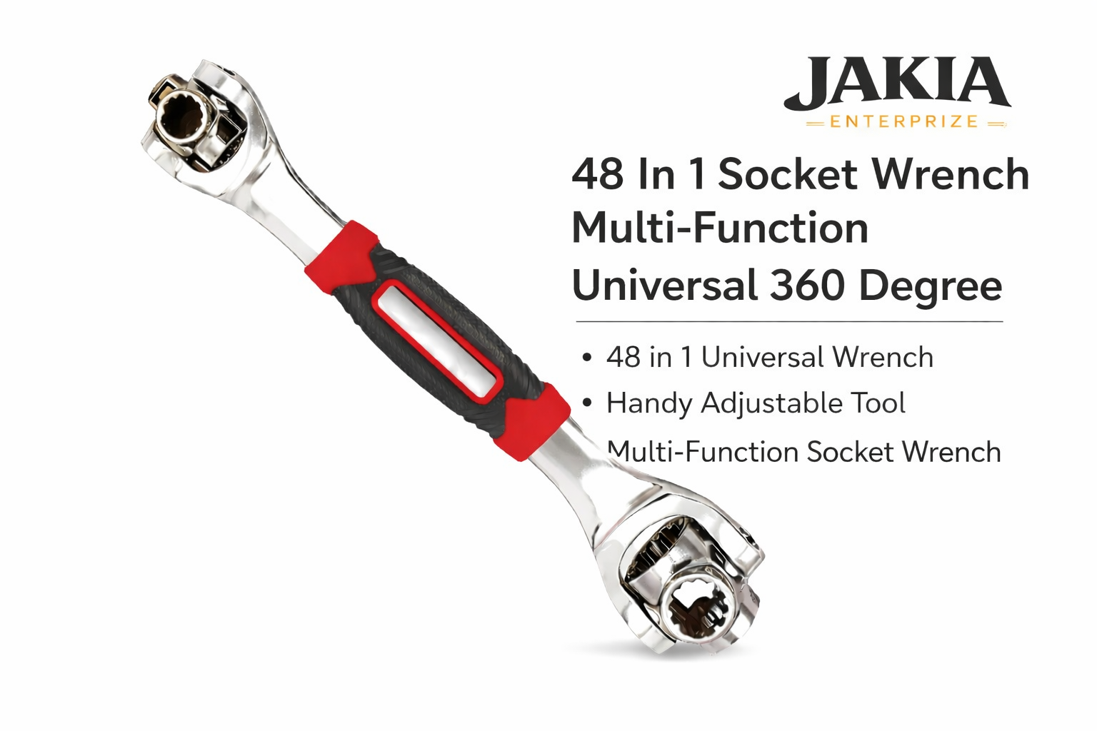 Picture of 48 in 1 Universal Socket Wrench – 360° Rotating Multi-Function Repair Tool - Red