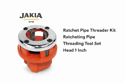 Picture of 1Inch Ratchet Pipe Threader Kit – Heavy Duty Ratcheting Pipe Threading Tool Set - Red