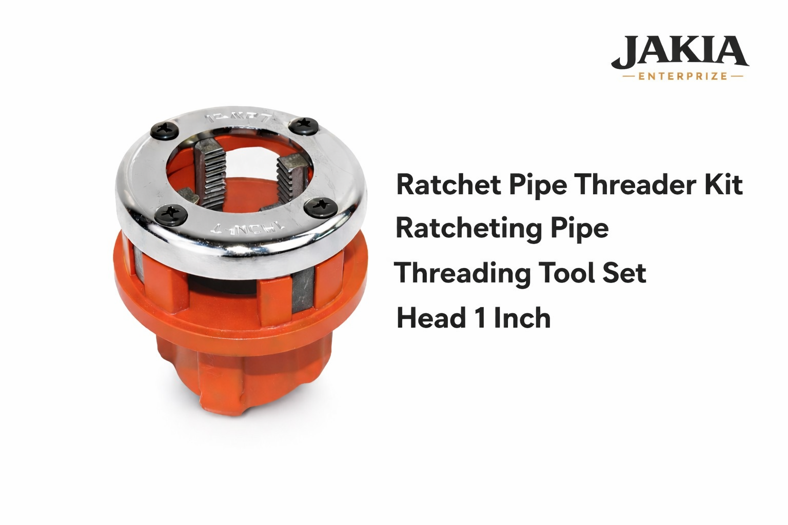 Picture of 1Inch Ratchet Pipe Threader Kit – Heavy Duty Ratcheting Pipe Threading Tool Set - Red