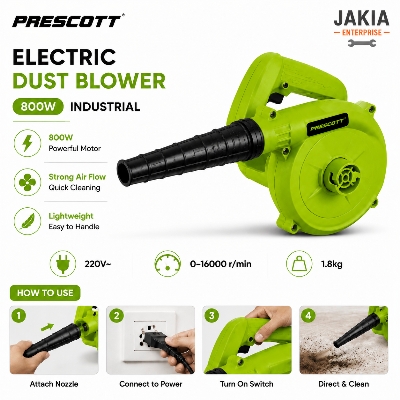 Picture of PRESCOTT 800W Industrial Electric Dust Blower Powerful Air Blower Machine for Home, PC & Workshop Cleaning
