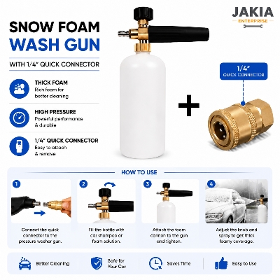 Picture of Snow Foam Wash Gun with 1/4 Quick Connector High Pressure Car Wash Foam Cannon Bottle Sprayer