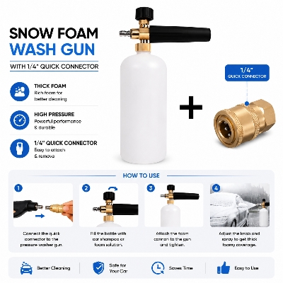 Picture of Snow Foam Wash Gun with 1/4 Quick Connector High Pressure Car Wash Foam Cannon Bottle Sprayer