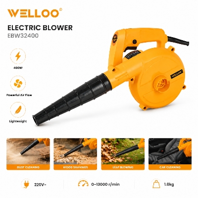 Picture of WELLOO 400W Electric Blower Machine Powerful Air Dust Cleaner for Home, Computer & Workshop Cleaning