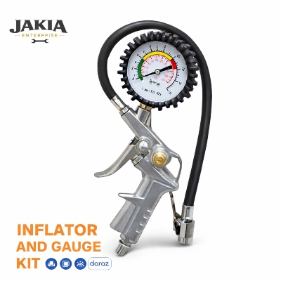Picture of Heavy Duty Tire Inflator Air Pressure Gauge Gun for Car Bike Motorcycle with PSI Meter