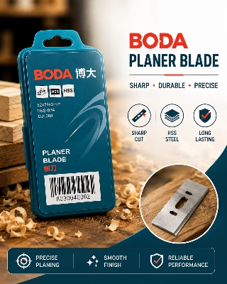 Picture of BODA Premium HSS Planer Blade 82x29x3mm | Sharp Durable Woodworking Cutter Blade for Electric Planer Machine - Blue