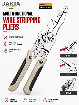Picture of Multifunction Wire Stripping Pliers - Heavy Duty Wire Cutter, Crimping & Cable Stripper Tool for Electrician, DIY & Professional Use - Multicolor