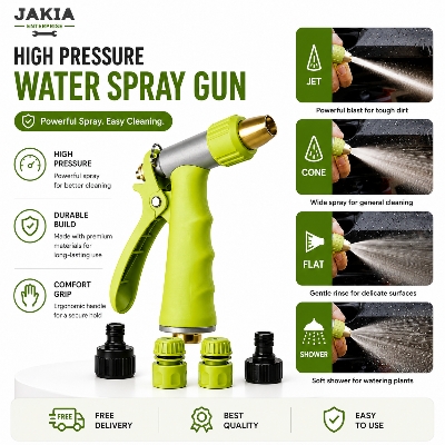 Picture of High Pressure Water Spray Gun Adjustable Garden Hose Nozzle Car Wash Watering Spray Gun with 4 Spray Modes