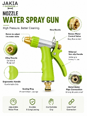 Picture of High Pressure Water Spray Gun Adjustable Garden Hose Nozzle Car Wash Watering Spray Gun with 4 Spray Modes