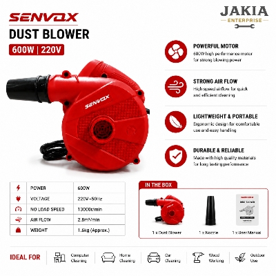 Picture of SENVOX 600W Electric Dust Blower 220V High Power Air Blower Machine | Portable Cleaning Blower for Computer, Car & Home Cleaning