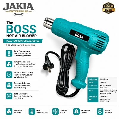 Picture of Professional Hot Air Blower Dual Temperature Heat Gun for Mobile Repair, Electronics, Heat Shrink, Soldering & DIY Projects - Multicolor